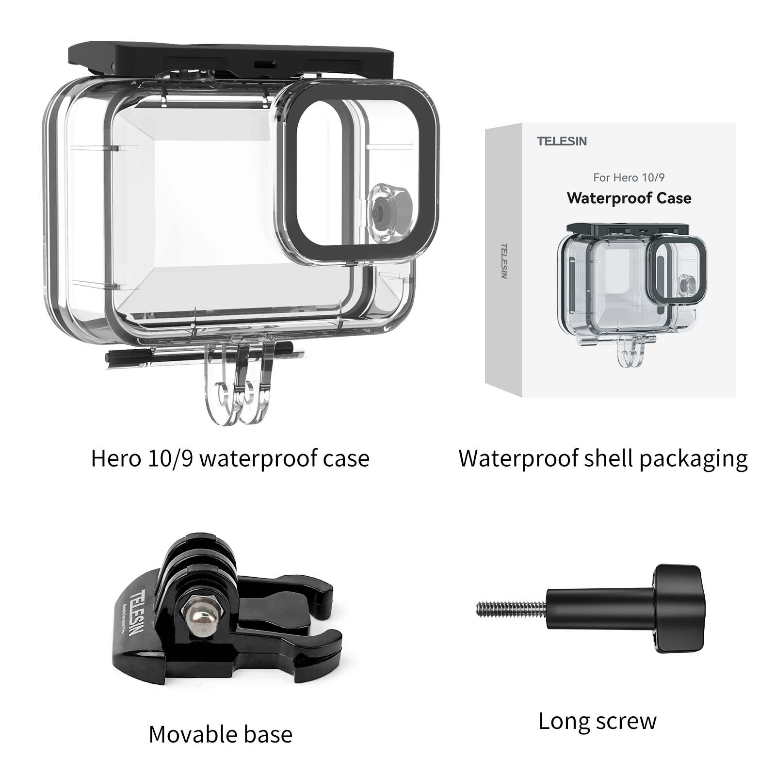 TELESIN Waterproof Housing Case for GoPro HERO 11/10/9